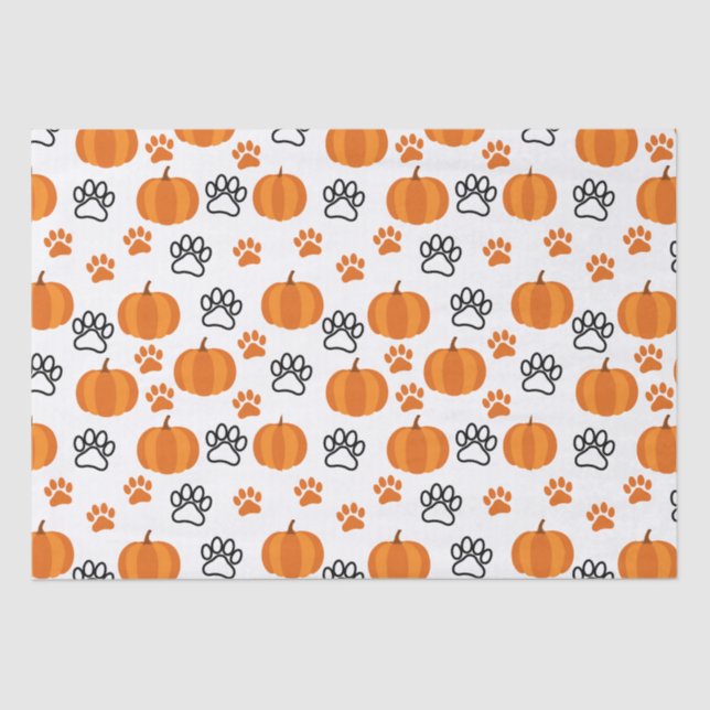 Kürbis und Paws Halloween Seidenpapier (Vorderseite)