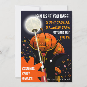 Kürbis-Vampir-Kinder Halloween Mond Einladung