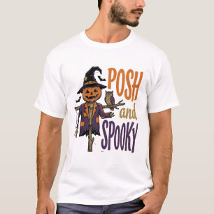 Kürbis-Vogelscheuchen-Shirt Vintage-Gravur Hallowe T-Shirt