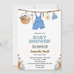 Kürbis-Wäscheleine-Junge-Baby-Party-Einladung  Einladung