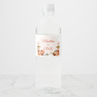 Kürbis Wasserflasche zum ersten Geburtstag Wasserflaschenetikett