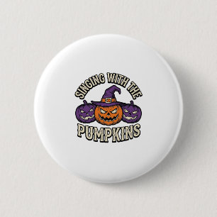 Kürbis-Weihnachtslieder-Shirt Vintage-Halloween-Ch Button
