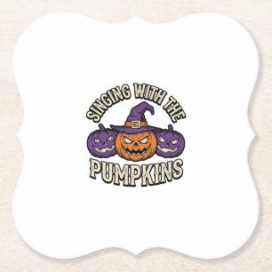 Kürbis-Weihnachtslieder-Shirt Vintage-Halloween-Ch Untersetzer