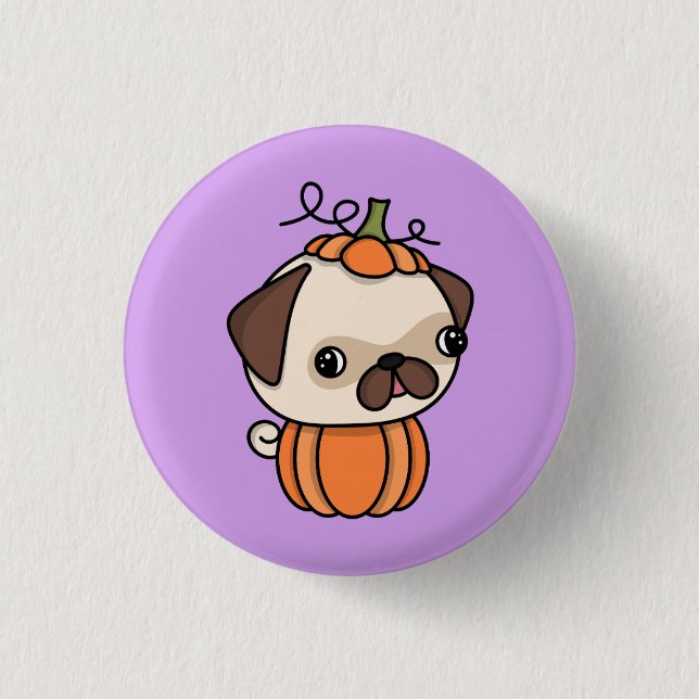 Kürbis Welpe Button (Vorderseite)
