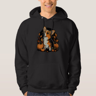 Kürbis-Welsh-Corgi-Kostüm auf Welsh Corgi Hallowee Hoodie
