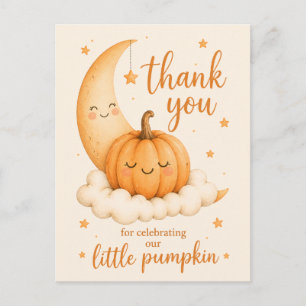 Kürbis Whimsical Orange Danke Postkarte