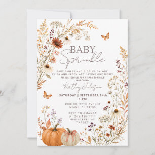 Kürbis-Wildblumen-Baby-Shower-Einladung Einladung