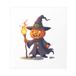Kürbis-Zauberer � Magisches Halloween-Zauberer-Shi Notizblock