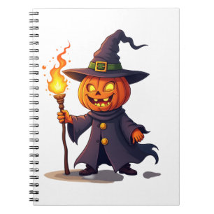 Kürbis-Zauberer � Magisches Halloween-Zauberer-Shi Notizblock