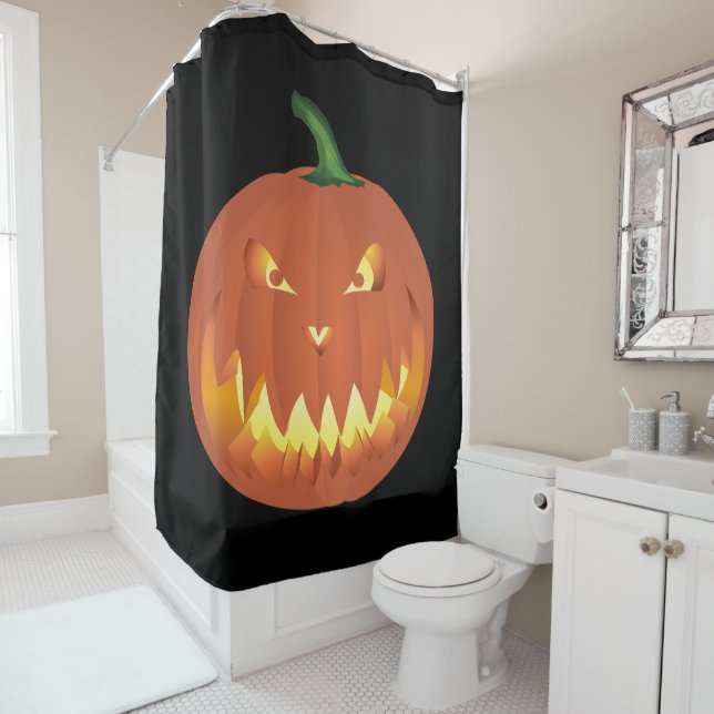 Kürbis zu Halloween... Duschvorhang (Beispiel)