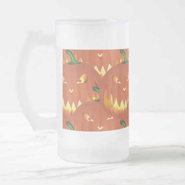 Kürbis zu Halloween... Mattglas Bierglas (Links)