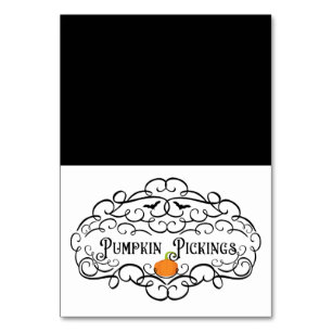 Kürbisauswahl Vintage Halloween Food Zelt Tischnummer