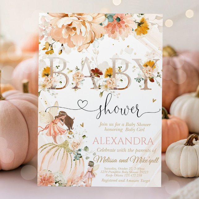 Kürbisbaby-Dusche Ein kleiner Kürbis ist unterwegs Einladung (Pumpkin Baby Shower - A Little Pumpkin Is On The Way Invitation)