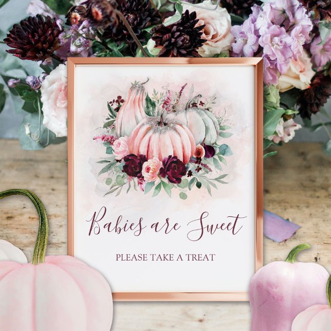 Kürbisbabys sind ein süßes Baby-Duschzeichen Poster (Von Creator hochgeladen)