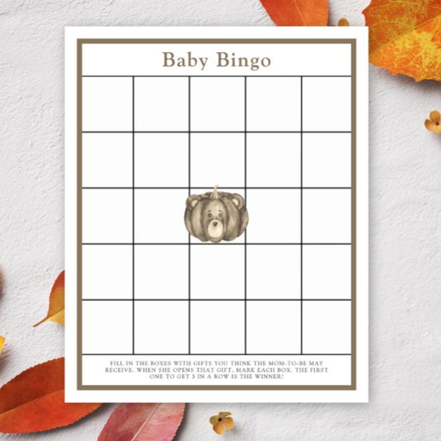 Kürbisbär - Baby Dusche Bingo (Von Creator hochgeladen)