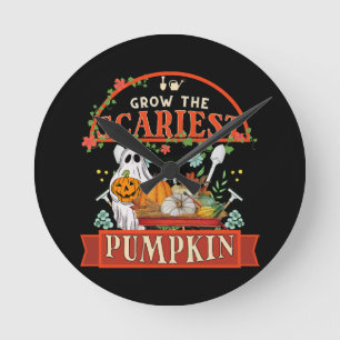 Kürbisbauer Halloween Runde Wanduhr