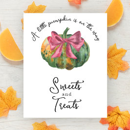 Kürbisbeutel-Babydusche Süßigkeiten und Leckereien Poster