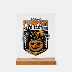 Kürbisbier-Verkostung Vintage-Halloween-Event-Shir Acrylschild