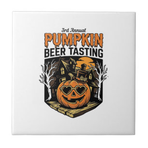 Kürbisbier-Verkostung Vintage-Halloween-Event-Shir Fliese