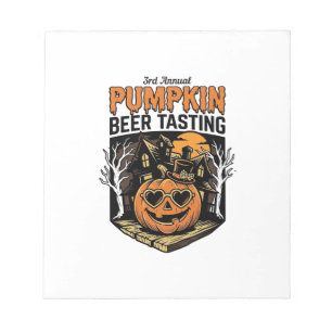 Kürbisbier-Verkostung Vintage-Halloween-Event-Shir Notizblock