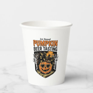 Kürbisbier-Verkostung Vintage-Halloween-Event-Shir Pappbecher