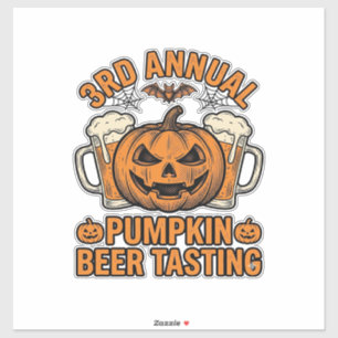 Kürbisbier-Verkostung Vintage-Halloween-Shirt-Desi Aufkleber