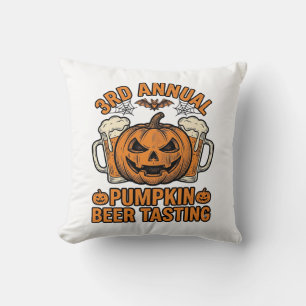 Kürbisbier-Verkostung Vintage-Halloween-Shirt-Desi Kissen
