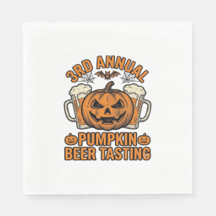 Kürbisbier-Verkostung Vintage-Halloween-Shirt-Desi Serviette