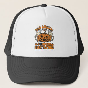 Kürbisbier-Verkostung Vintage-Halloween-Shirt-Desi Truckerkappe