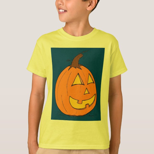 Kürbisblauer Kinder Basic T-Shirt (Vorderseite)