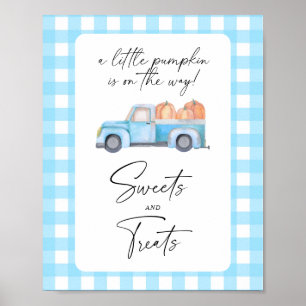 Kürbisblauer LKW - Süßigkeiten und Leckerlis Baby  Poster