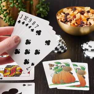 Kürbisblüten und Bienen Spielkarten