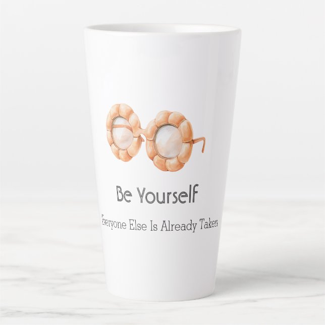 Kürbisbrille Sei du selbst Milchtasse (Vorderseite)