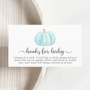 Kürbisbücher für Babydusche Begleitkarte