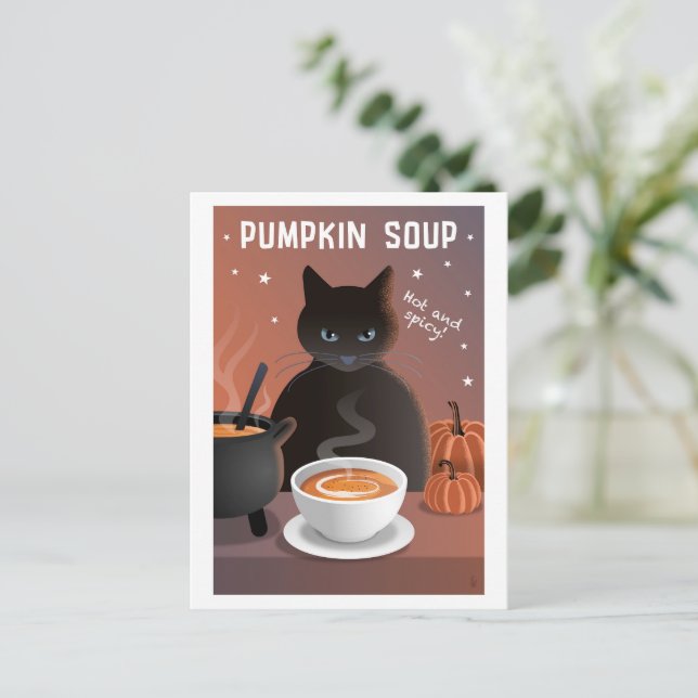 Kürbiscremesuppe Postkarte (Stehend Vorderseite)