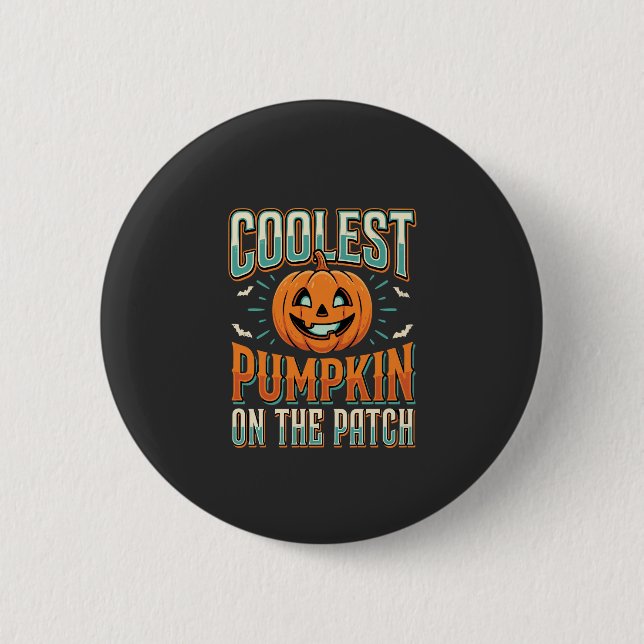 Kürbisdesign auf dem Kürbisfeld Halloween Design_1 Button (Vorderseite)