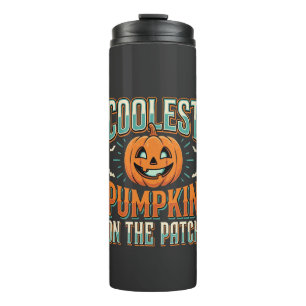 Kürbisdesign auf dem Kürbisfeld Halloween Design_1 Thermosbecher