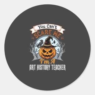 Kürbisdesign für Halloween-Kunstgeschichte-Lehrer Runder Aufkleber