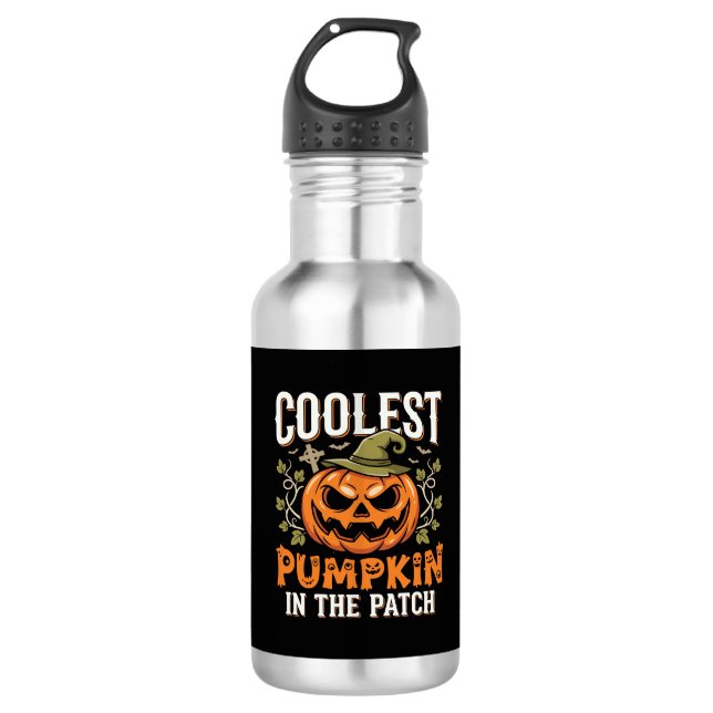 Kürbisdesign Halloween Patch Edelstahlflasche (Vorderseite)