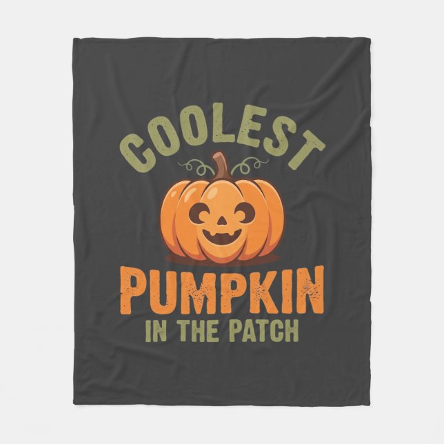 Kürbisdesign Halloween Patch Fleecedecke (Vorderseite)