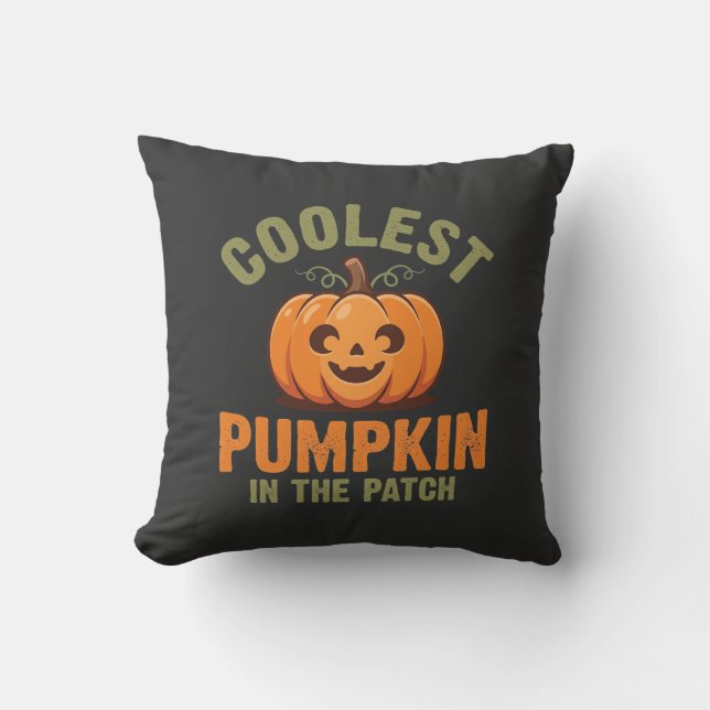 Kürbisdesign Halloween Patch Kissen (Vorderseite)