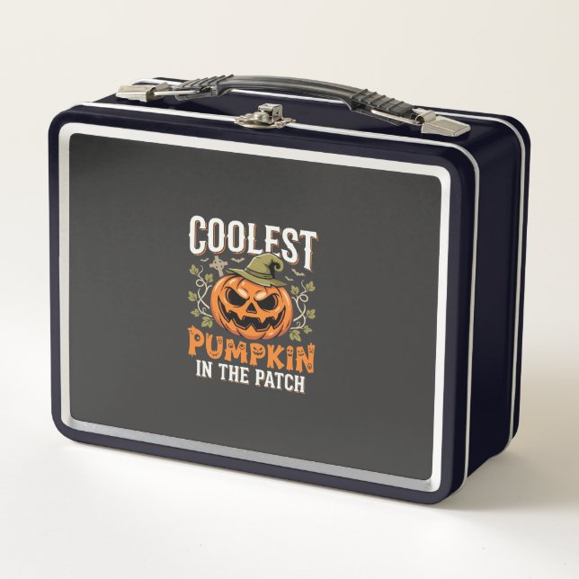 Kürbisdesign Halloween Patch Metall Brotdose (Vorderseite)