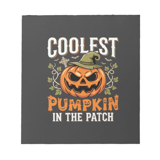Kürbisdesign Halloween Patch Notizblock (Vorderseite)