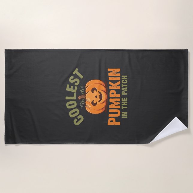 Kürbisdesign Halloween Patch Strandtuch (Vorderseite)