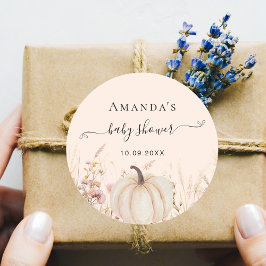 Kürbisdusche Wildblumen Runder Aufkleber