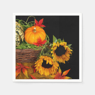 Kürbise und Sonnenblumen Serviette
