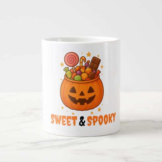 Kürbiseimer voll süß - Halloween Jumbo-Tasse (Vorderseite)