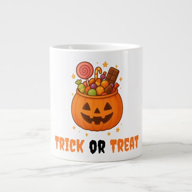 Kürbiseimer voll süß - Halloween Jumbo-Tasse (Vorderseite)
