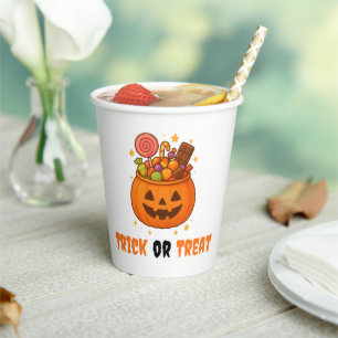 Kürbiseimer voll süß - Halloween Pappbecher