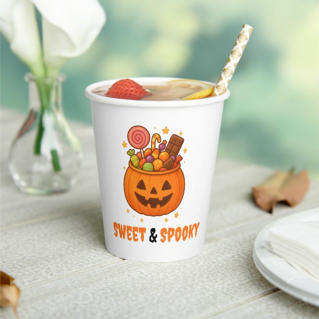 Kürbiseimer voll süß - Halloween Pappbecher (In Situ)